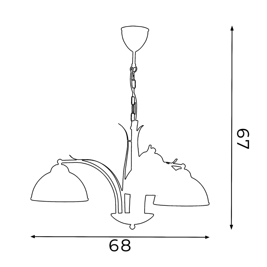 Lampadario a sospensione con catena KORFU 3xE27/60W/230V