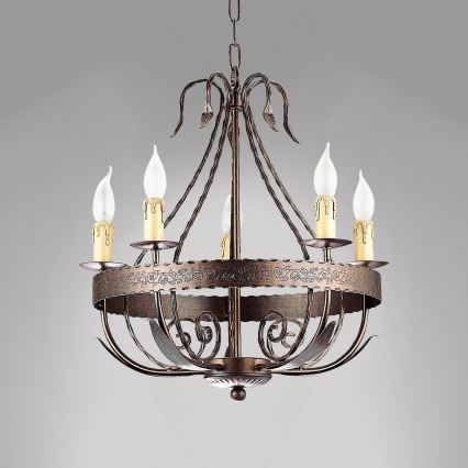 Lampadario a sospensione con catena LOARA 10xE14/60W/230V