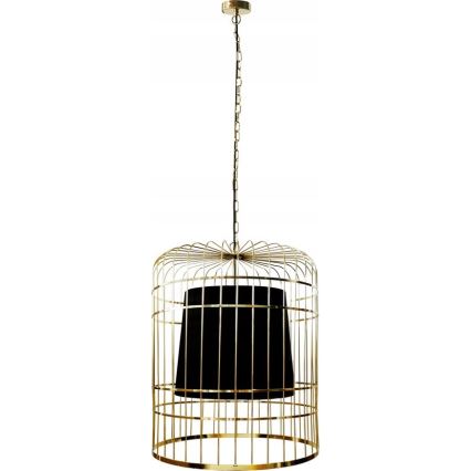 Lampadario a sospensione con catena LONGIS 2xE27/60W/230V diametro 60 cm oro/nero