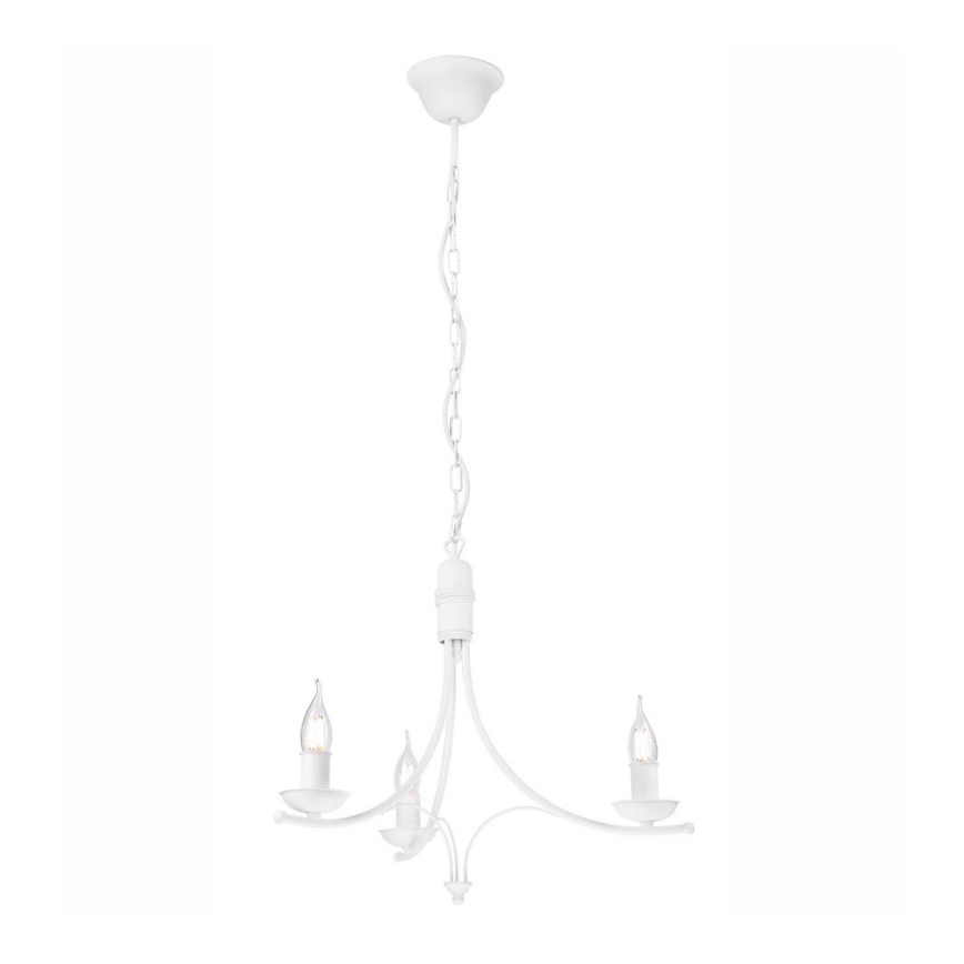 Lampadario a sospensione con catena LUCY 3xE14/60W/230V bianco