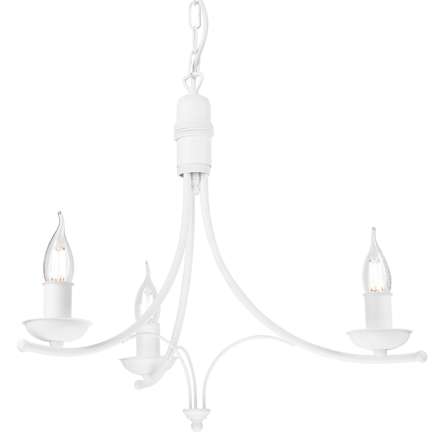Lampadario a sospensione con catena LUCY 3xE14/60W/230V bianco