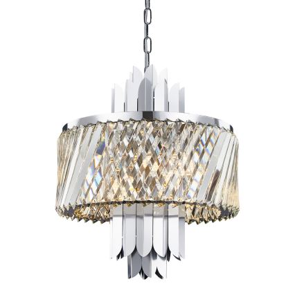 Lampadario a sospensione con catena MARGOT 6xE14/40W/230V cromo opaco