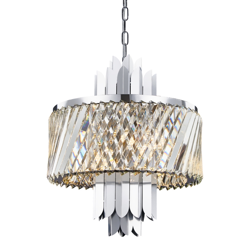 Lampadario a sospensione con catena MARGOT 6xE14/40W/230V cromo opaco