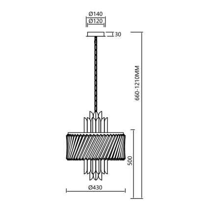 Lampadario a sospensione con catena MARGOT 6xE14/40W/230V cromo