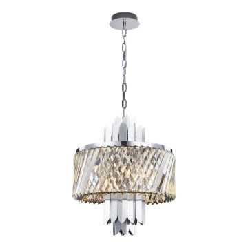 Lampadario a sospensione con catena MARGOT 6xE14/40W/230V cromo opaco