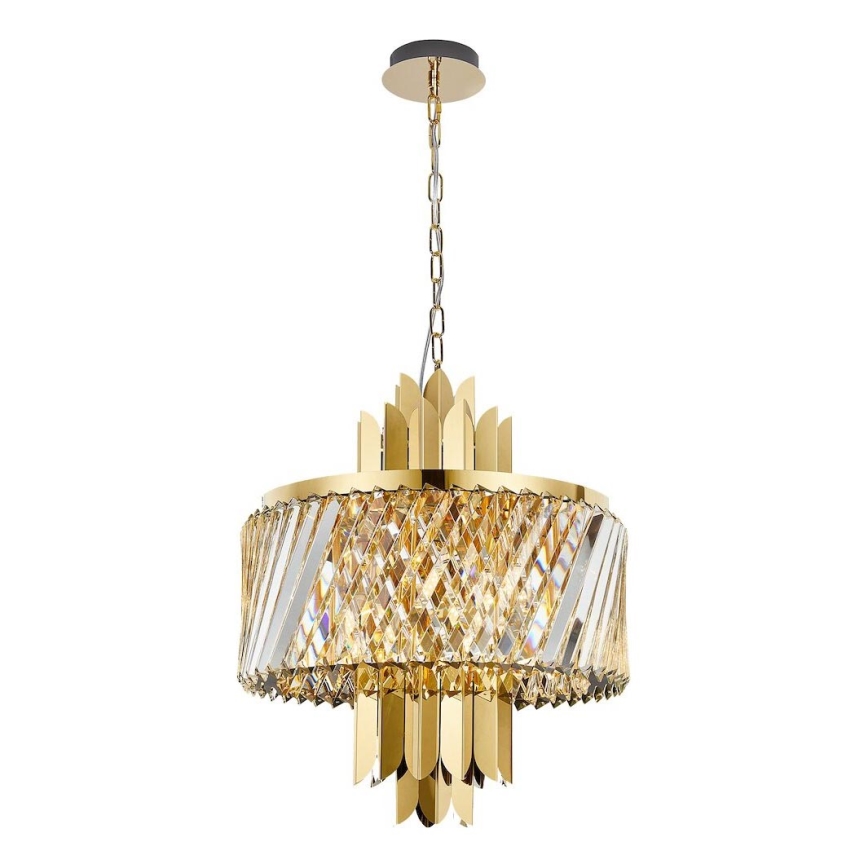 Lampadario a sospensione con catena MARGOT 6xE14/40W/230V diametro 43 cm oro