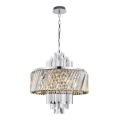 Lampadario a sospensione con catena MARGOT 9xE14/40W/230V cromo opaco