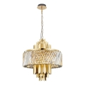 Lampadario a sospensione con catena MARGOT 9xE14/40W/230V diametro 55 cm oro
