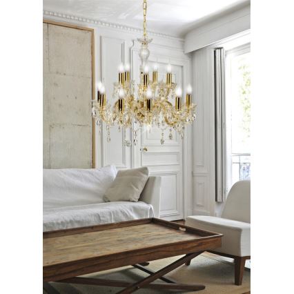 Lampadario a sospensione con catena MARIA TERESA 12xE14/40W/230V