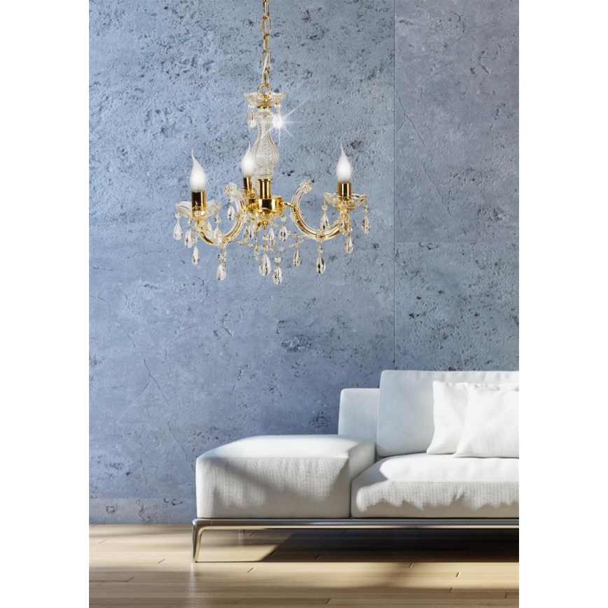 Lampadario a sospensione con catena MARIA TERESA 3xE14/40W/230V