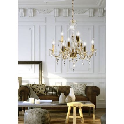 Lampadario a sospensione con catena MARIA TERESA 9xE14/40W/230V