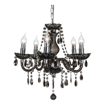 Lampadario a sospensione con catena MARIE 5xE14/40W/230V nero