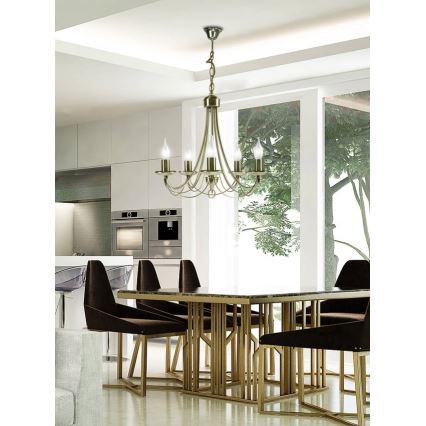 Lampadario a sospensione con catena MUZA 5xE14/40W/230V