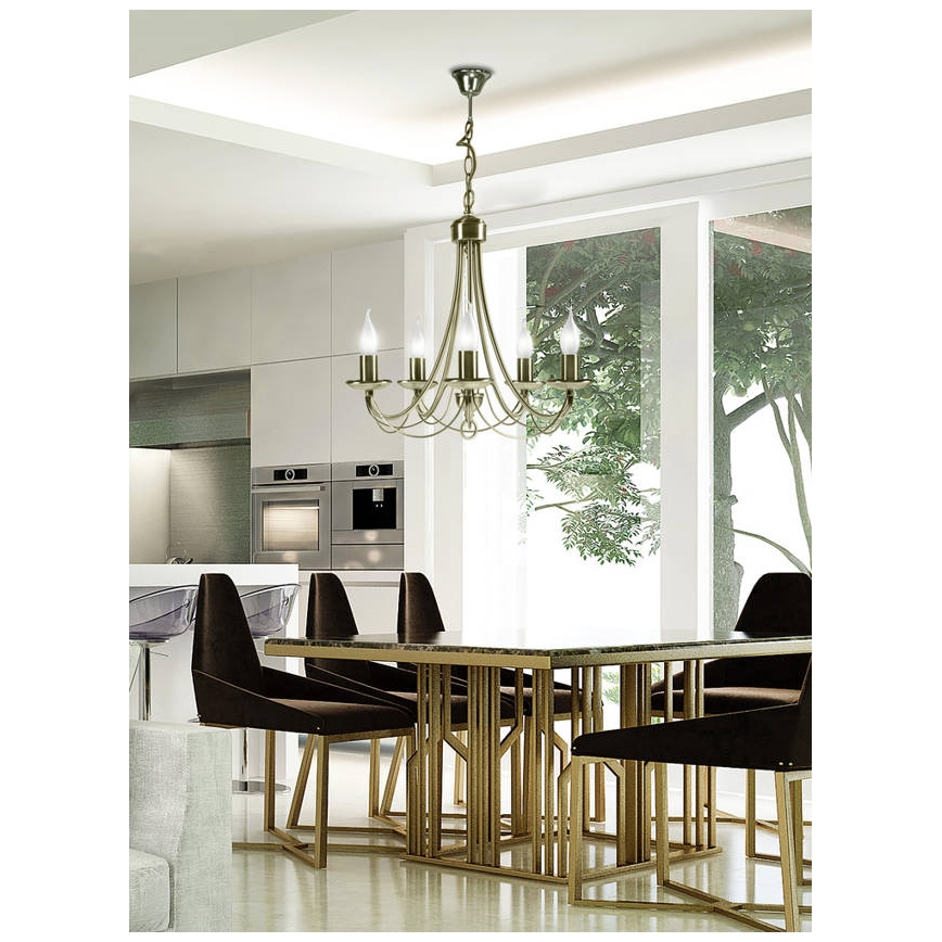 Lampadario a sospensione con catena MUZA 5xE14/40W/230V