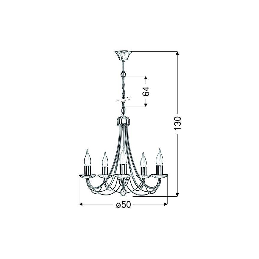 Lampadario a sospensione con catena MUZA 5xE14/40W/230V