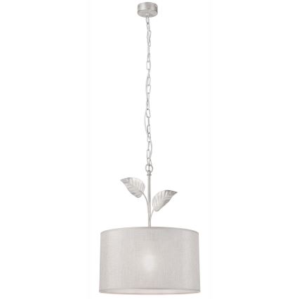 Lampadario a sospensione con catena NOEMI 1xE27/60W/230V diametro 35 cm argento