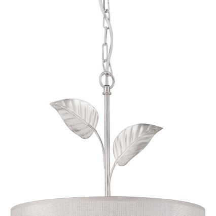 Lampadario a sospensione con catena NOEMI 1xE27/60W/230V diametro 35 cm argento