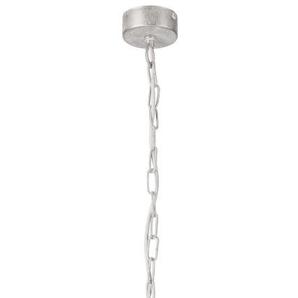 Lampadario a sospensione con catena NOEMI 1xE27/60W/230V diametro 35 cm argento