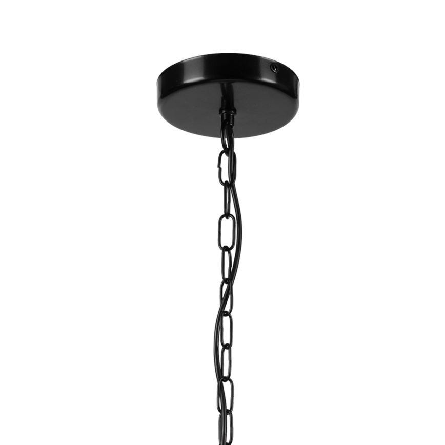 Lampadario a sospensione con catena ONDA 1xE27/15W/230V nero/quercia