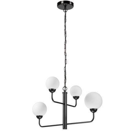 Lampadario a sospensione con catena OSCAR 4xG9/5W/230V nero