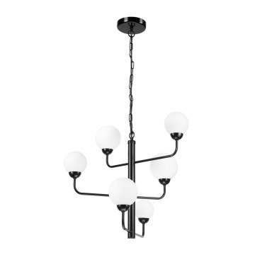 Lampadario a sospensione con catena OSCAR 6xG9/5W/230V nero