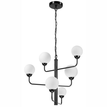 Lampadario a sospensione con catena OSCAR 6xG9/5W/230V nero