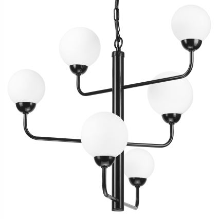 Lampadario a sospensione con catena OSCAR 6xG9/5W/230V nero