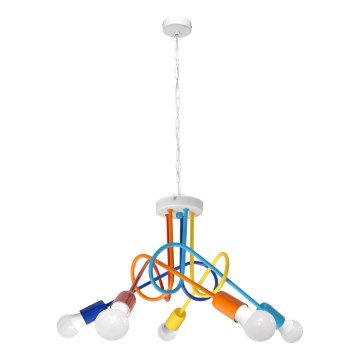 Lampadario a sospensione con catena OXFORD 5xE27/15W/230V