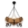 Lampadario a sospensione con catena QUEEN 3xE14/40W/230V faggio - FSC certificato