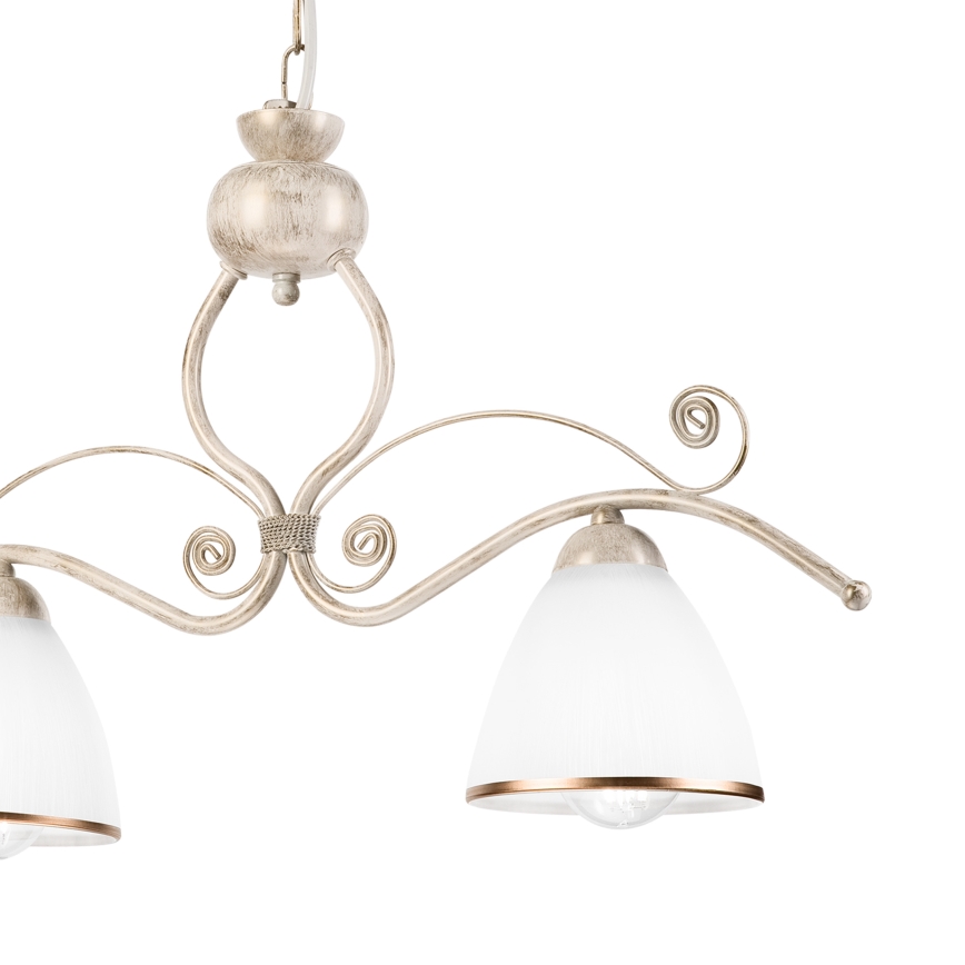 Lampadario a sospensione con catena RETRO 2xE27/60W/230V oro/patina