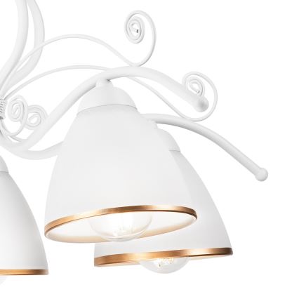 Lampadario a sospensione con catena RETRO II 5xE27/60W/230V bianco