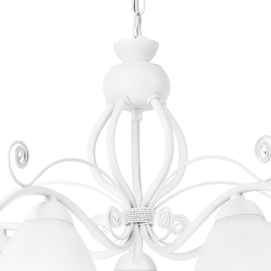 Lampadario a sospensione con catena RETRO II 5xE27/60W/230V bianco