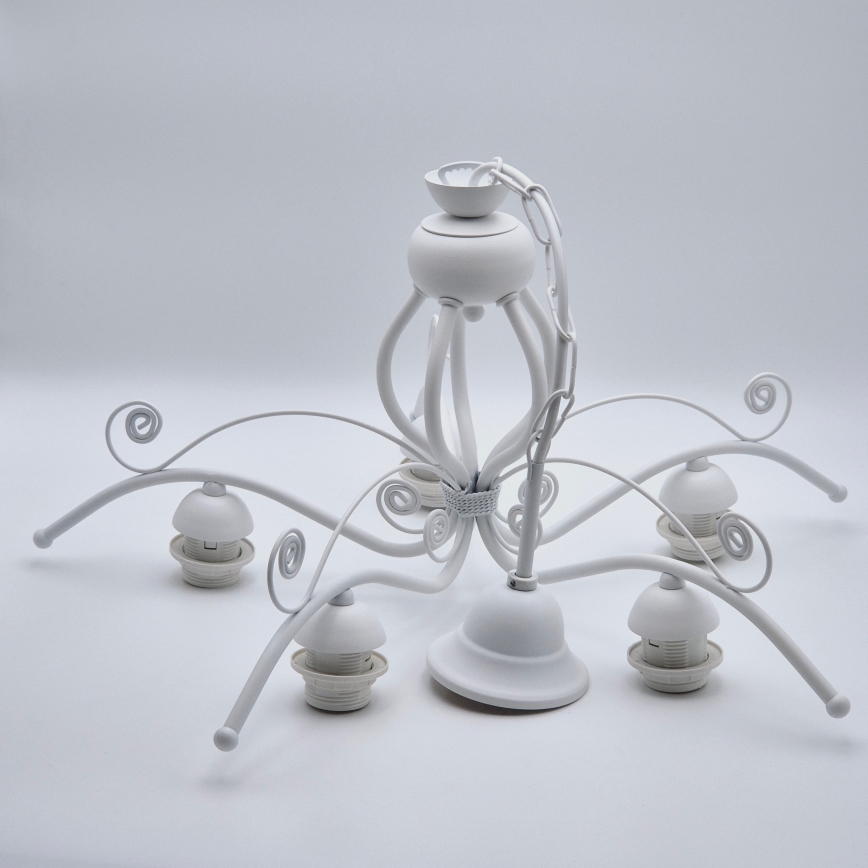 Lampadario a sospensione con catena RETRO II 5xE27/60W/230V bianco