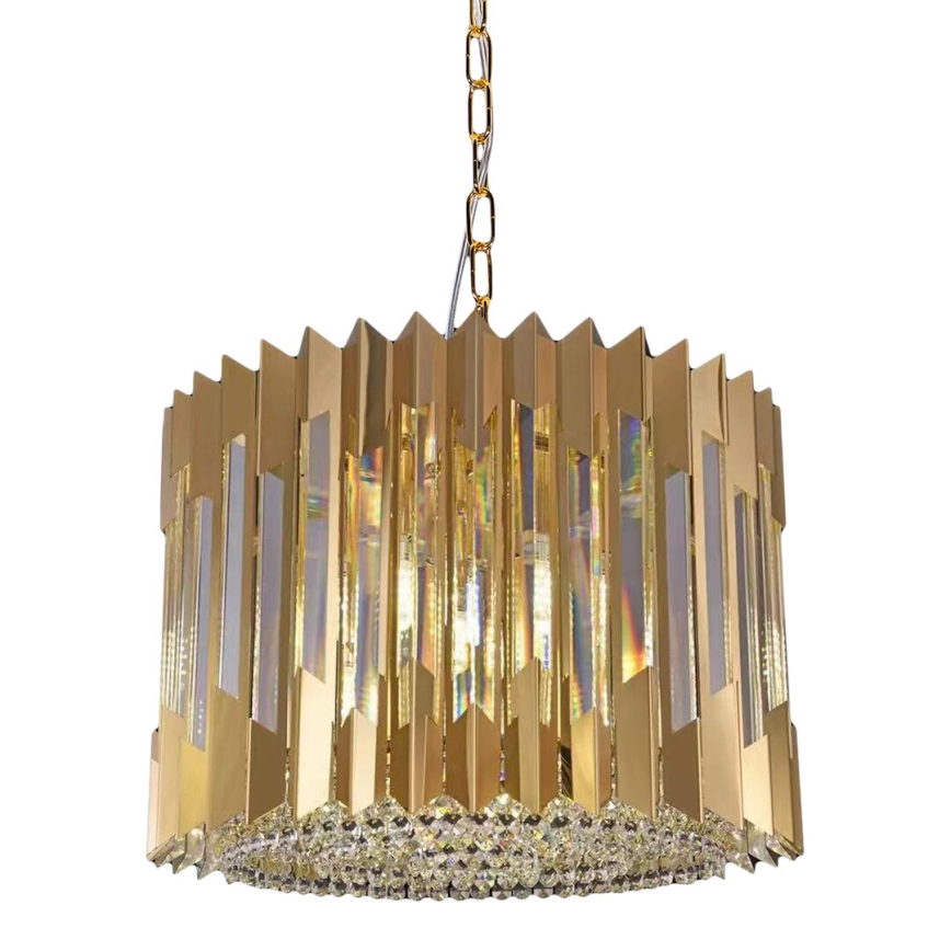 Lampadario a sospensione con catena RITZ 7xE14/40W/230V diametro 42 cm oro
