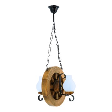 Lampadario a sospensione con catena ROATA 2xE14/40W/230V faggio - FSC certificato