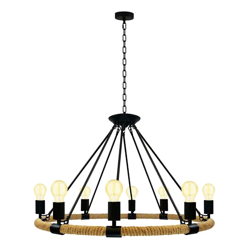 Lampadario a sospensione con catena ROPE ARTHUR 8xE27/20W/230V