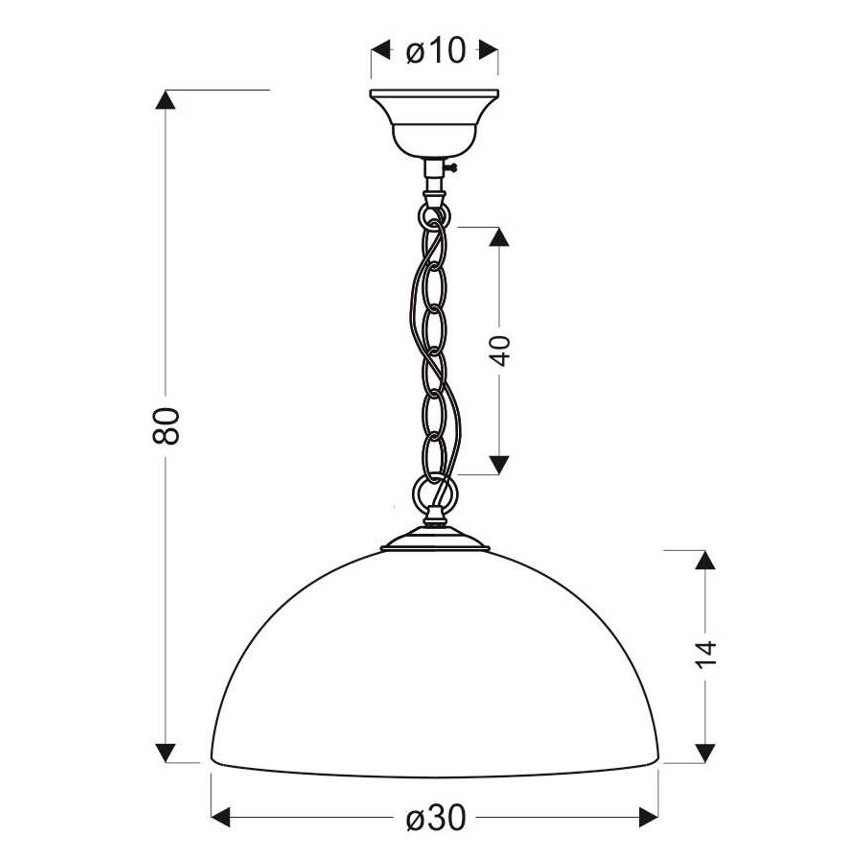 Lampadario a sospensione con catena SUGAR 1xE27/60W/230V bianco