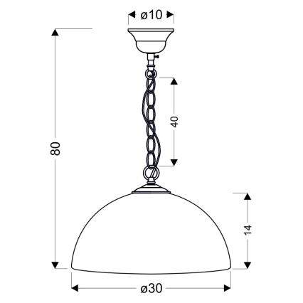 Lampadario a sospensione con catena SUGAR 1xE27/60W/230V bianco/oro