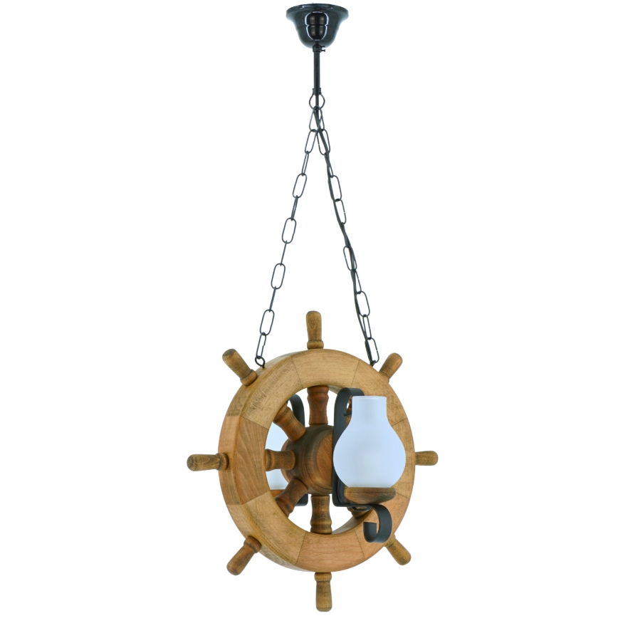 Lampadario a sospensione con catena TIMONA 2xE14/40W/230V faggio - FSC certificato