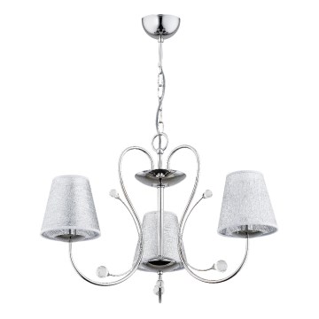 Lampadario a sospensione con catena UNITY 3xE27/15W/230V cromo lucido