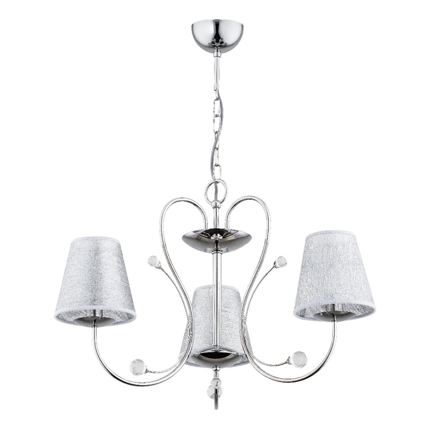 Lampadario a sospensione con catena UNITY 3xE27/15W/230V cromo lucido