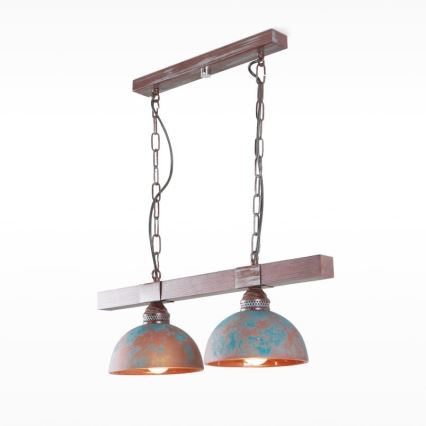 Lampadario a sospensione con catena VIRIONI 2xE27/60W/230v