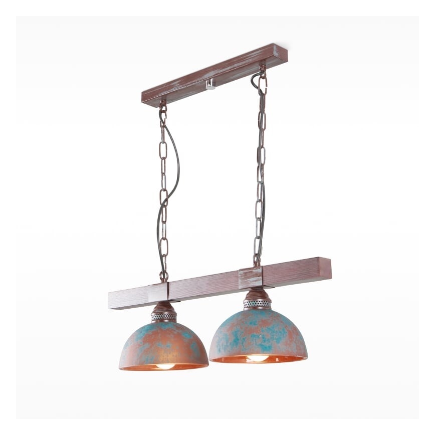 Lampadario a sospensione con catena VIRIONI 2xE27/60W/230v