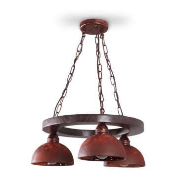 Lampadario a sospensione con catena VIRIONI 3xE27/60W/230V