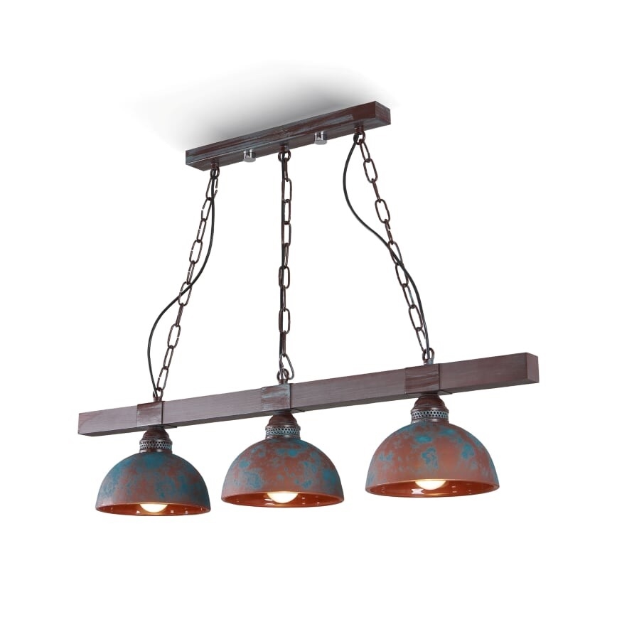 Lampadario a sospensione con catena VIRIONI 3xE27/60W/230V