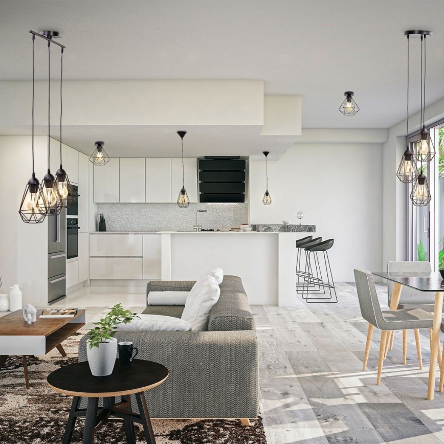 Lampadario a sospensione con cavo 1xE27/40W/230V nero