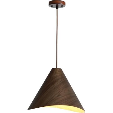 Lampadario a sospensione con cavo, 1xE27/60W/230V, Ø 33 cm, legno massello/noce/legno di caucciù