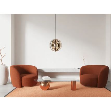 Lampadario a sospensione con cavo 1xE27/60W/230V Ø 43,5 cm massello/impiallacciatura/legno di Hevea