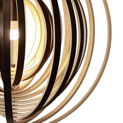 Lampadario a sospensione con cavo 1xE27/60W/230V Ø 43,5 cm massello/impiallacciatura/legno di Hevea