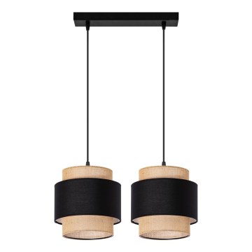 Lampadario a sospensione con cavo 2xE27/60W/230V beige